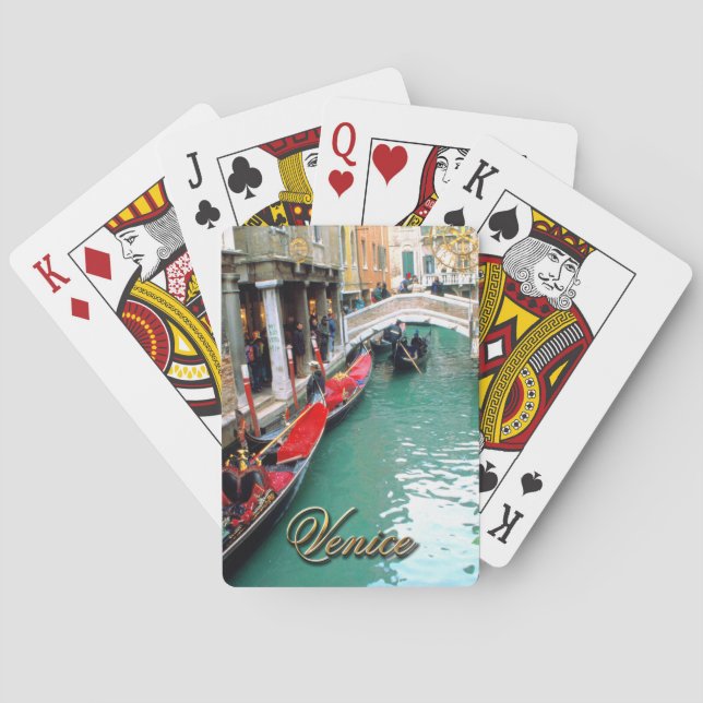 Gondeln auf einem Venezianischen Kanal Spielkarten (Rückseite)