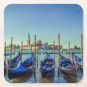 Gondeln in Venedig, Italien Rechteckiger Pappuntersetzer