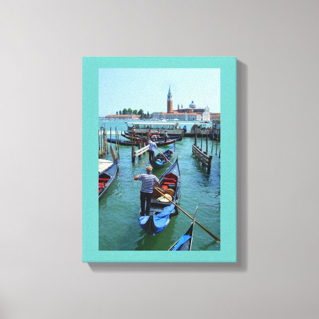 Gondeln in Venedig Leinwanddruck (Vorderseite)