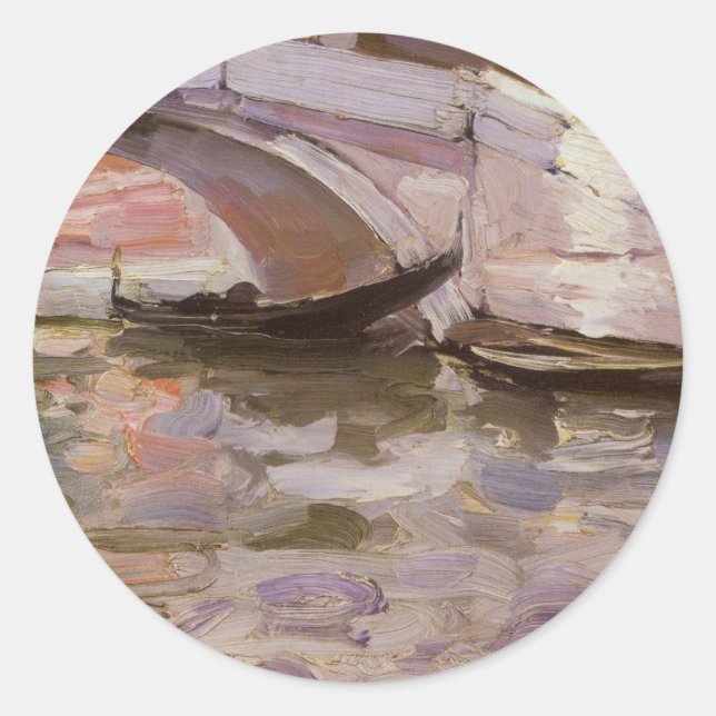 Gondeln von John Singer Sargent, Impressionismus A Runder Aufkleber (Vorderseite)