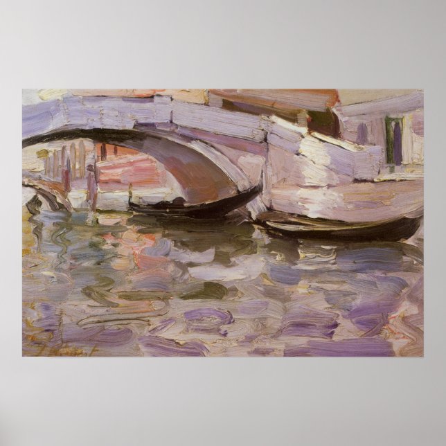 Gondeln von John Singer Sargent, Impressionismus K Poster (Vorne)