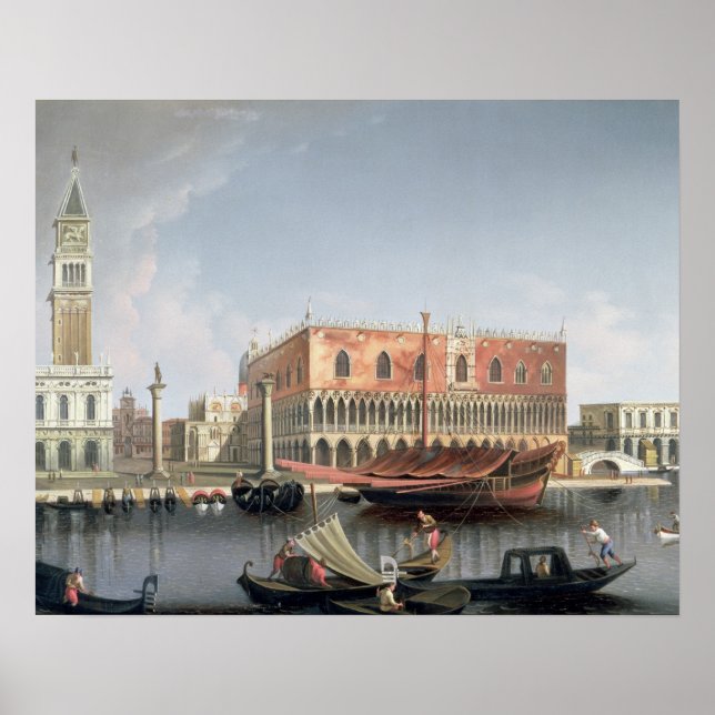 Gondeln vor dem Markusplatz, Venedig Poster (Vorne)