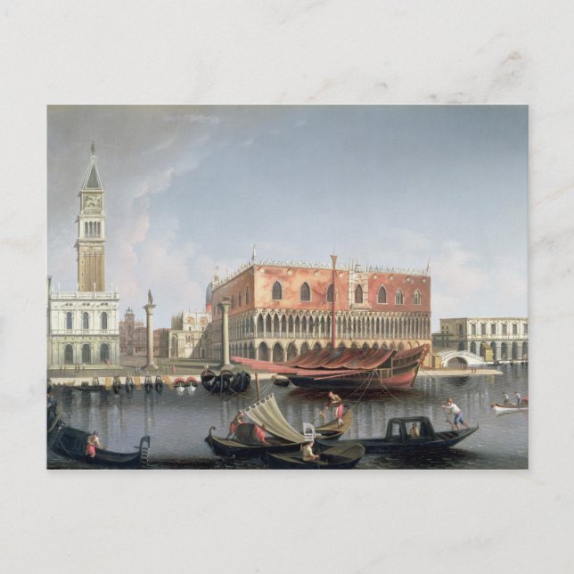 Gondeln vor dem Markusplatz, Venedig Postkarte (Vorderseite)