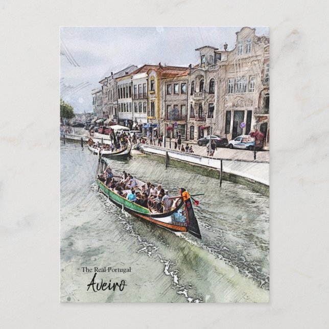 Gondola Ride - Aveiro Portugal Postkarte (Vorderseite)