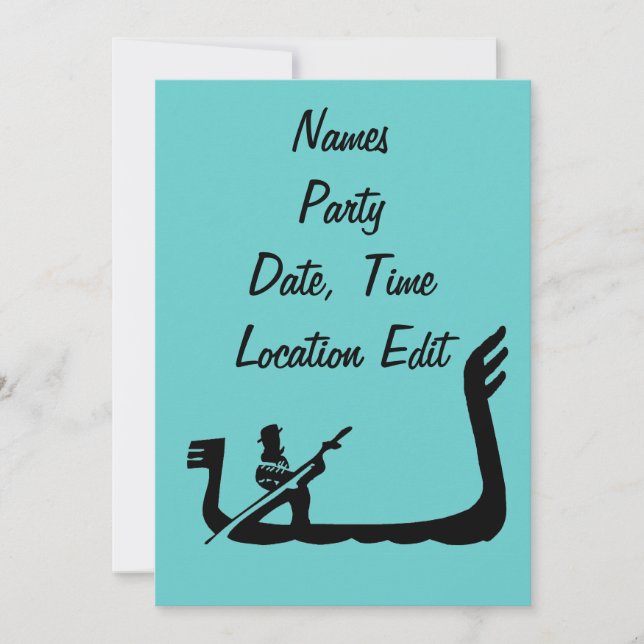 Gondola Venice Rahmen Italien Einladung (Vorderseite)