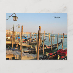 Gondolas, Venise, Italie, Photographie, Carte post
