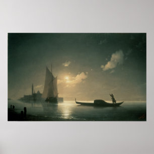 Gondoliere in Meer bis zum Nacht, 1843 Poster