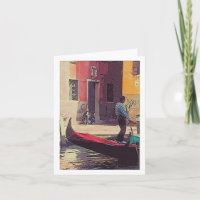 "Gondoliere u. Accordian Spieler in Venedig" Karte