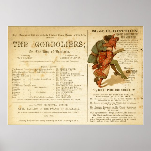 Gondoliers Cast Poster (Vorne)