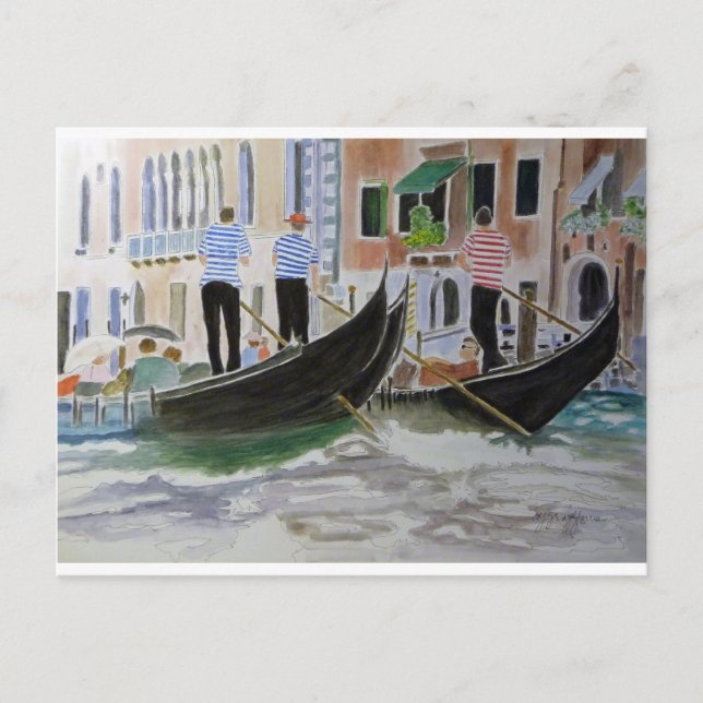 Gondoliers Italien Postkarte (Vorderseite)