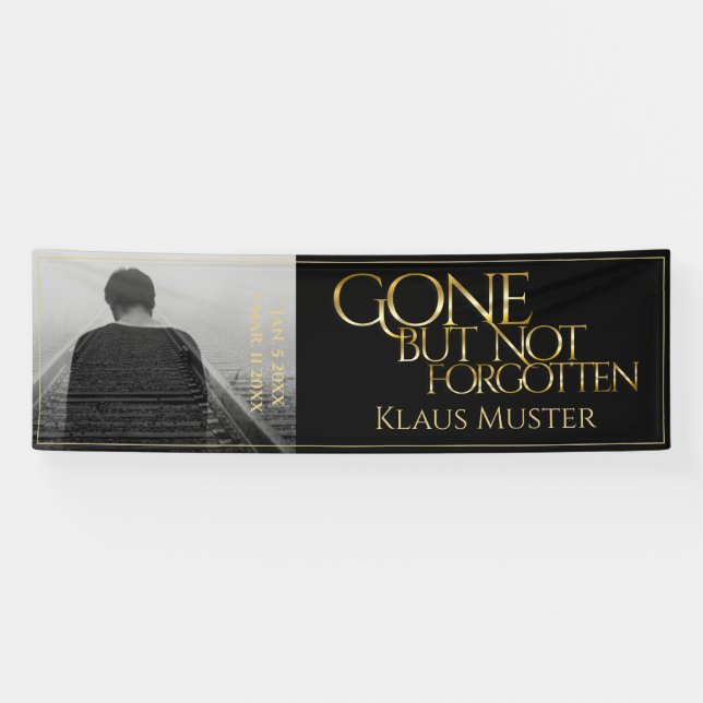 Gone, aber nicht vergessen - Dunkles Gold Banner (Horizontal)