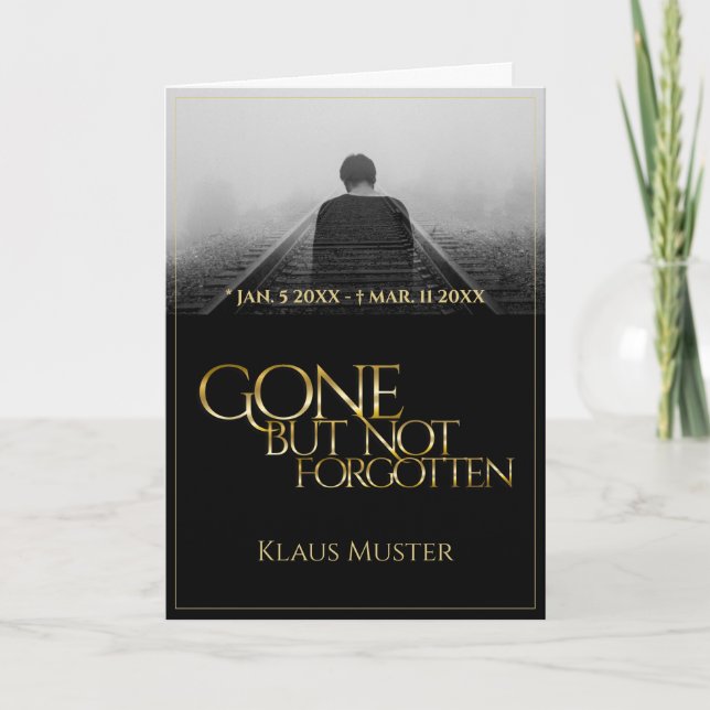 Gone, aber nicht vergessen - Dunkles Gold Karte (Vorderseite)