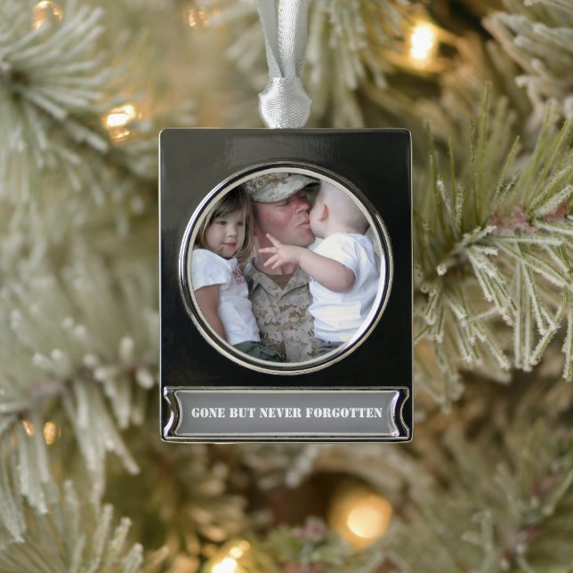 Gone, aber nie vergessen Banner-Ornament silber (Baum)