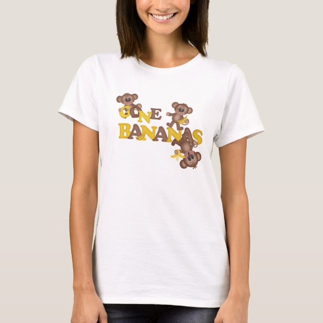 Gone Bananas Monkey Cartoon T - Shirt (Vorderseite)