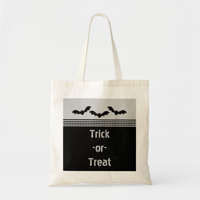 Gone Batty Halloween Bag, Light Grau Tragetasche (Vorne)