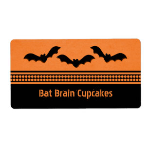 Gone Batty Halloween Étiquettes de cuisson, Orange