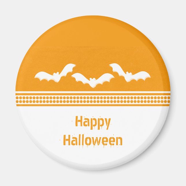 Gone Batty Halloween Magnet, Orange & White Magnet (Vorne)