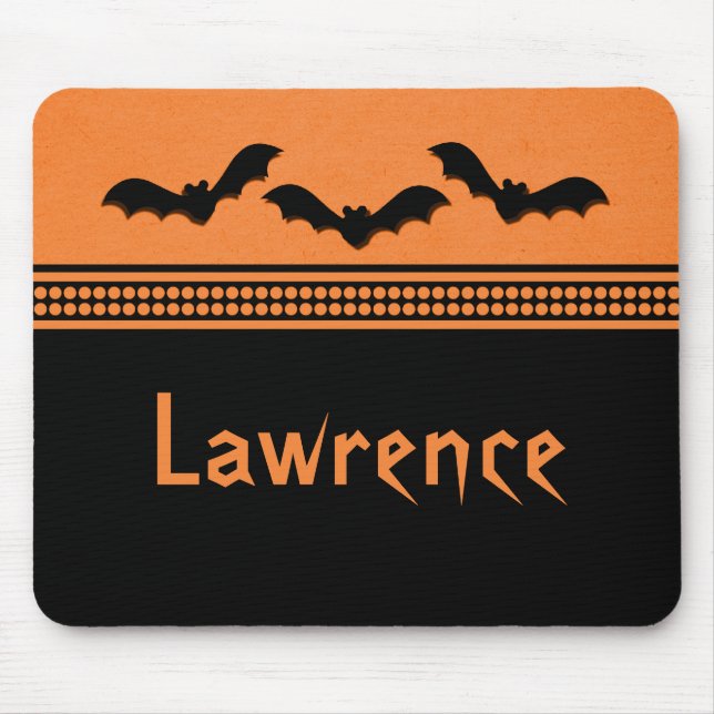 Gone Batty Halloween Mousepad, Orange Mousepad (Vorne)