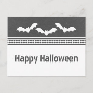 Gone Batty Halloween Postcard, Dunkelgrau Postkarte