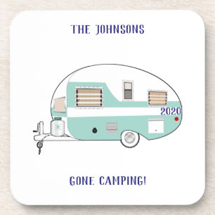 Gone Camping RV Trailer Camper Kunststoff-Unterset Getränkeuntersetzer