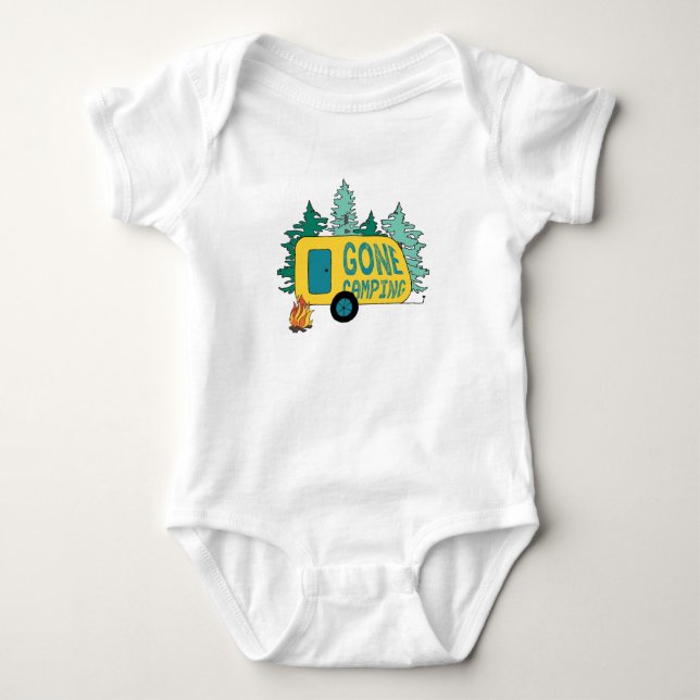 Gone Camping Summer Camp Clipart Happy Trails Camp Baby Strampler (Vorderseite)