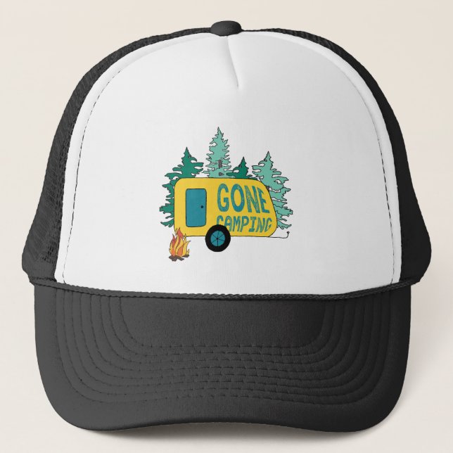 Gone Camping Summer Camp Clipart Happy Trails Camp Truckerkappe (Vorderseite)