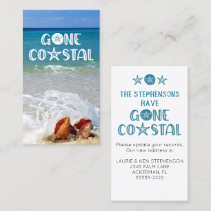 Gone Coastal Beach Wave Muscheln Foto bewegen Telefonnummerkarte