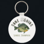 Gone Fish Sunfish Modern Fisherman Niedlich Schlüsselanhänger<br><div class="desc">Gone angeln Sunfish personalisieren Schlüsselanhänger mit lustigen niedlich für ihn Keepsake,  sportliche Hobby Papa masculine,  moderne klassische Ehemann einfache Typografie,  Sport-Hobby männliche Hobby im Freien,  große Fischer Fischer Fischer,  Walleye Bass Fisch,  angler anglenden süße Tier,  Vater Großvater,  Rentner Geburtstag Urlaub</div>