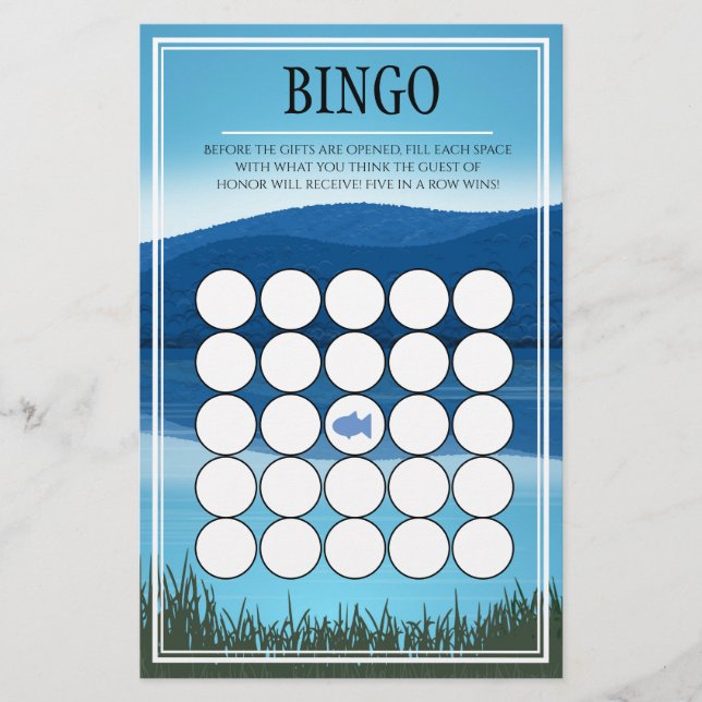 Gone Fishin' Baby Shower Bingo (Vorderseite)