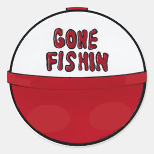 Gone Fishin Runder Aufkleber