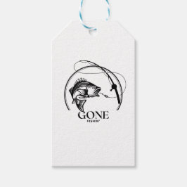 Gone Fishin' | Schwarz-Weiß Geschenkanhänger