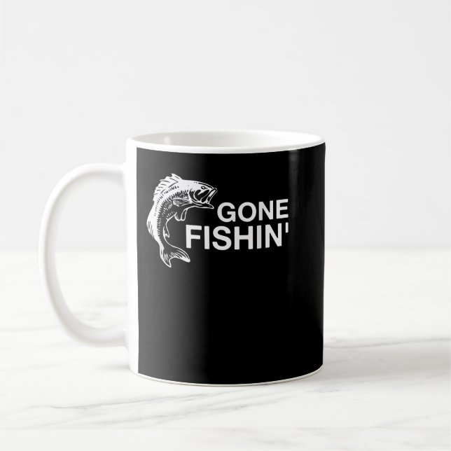 Gone Fishin'Funny Bass Fishing Kaffeetasse (Links)