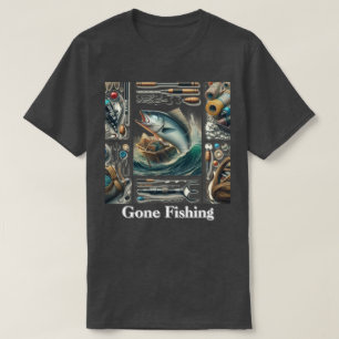 Gone Fishing Angler Herren T-Shirt