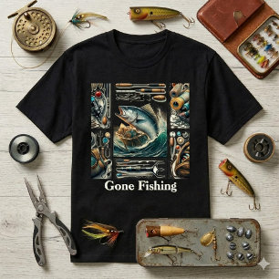 Gone Fishing Angler Herren T-Shirt