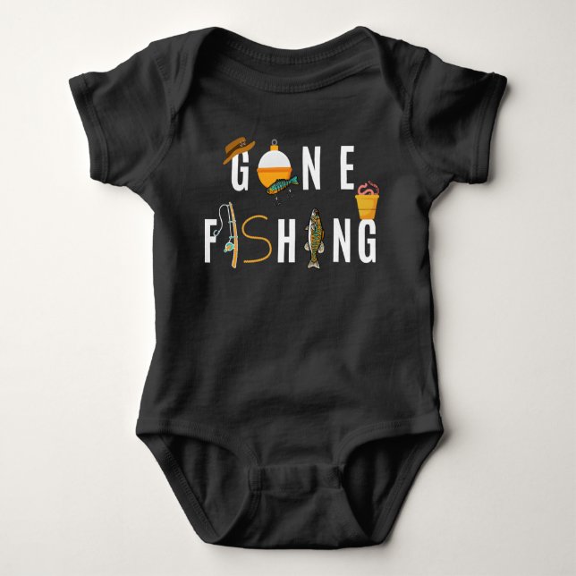 Gone Fishing Baby Bodysuit Strampler (Vorderseite)