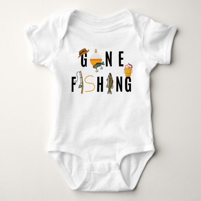 Gone Fishing Baby Bodysuit Strampler (Vorderseite)