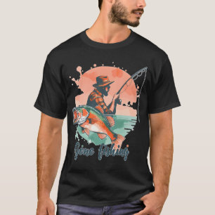 Gone Fishing - Beste Wasserfarbe-Bassfischerei-Gra T-Shirt