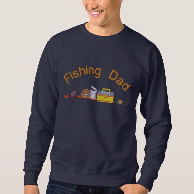 Gone Fishing Besticktes Sweatshirt (Vorderseite)