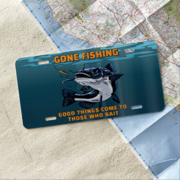 Gone Fishing Catfish 2 Fisherman Gift anpassen US Nummernschild