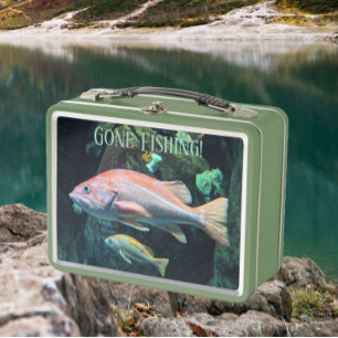 Gone Fishing Colorful Rockfish Foto Metall Brotdose