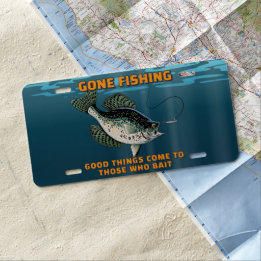 Gone Fishing Crappie Fisherman Geschenk anpassen US Nummernschild