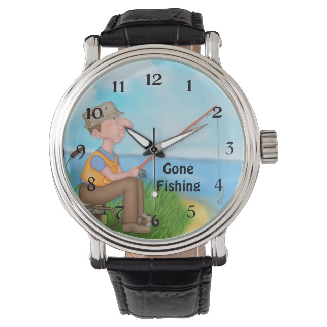 Gone Fishing Fischer Armbanduhr (Vorderseite)