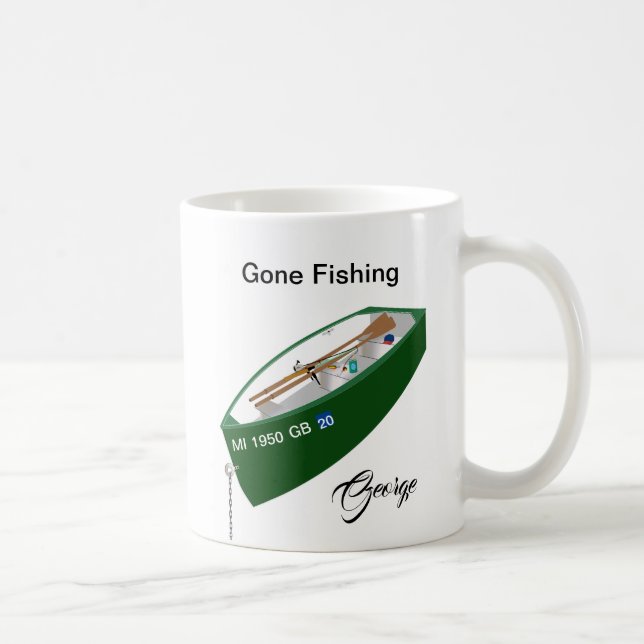 Gone Fishing Fischfang Camp Boat Rod Tasse (Rechts)