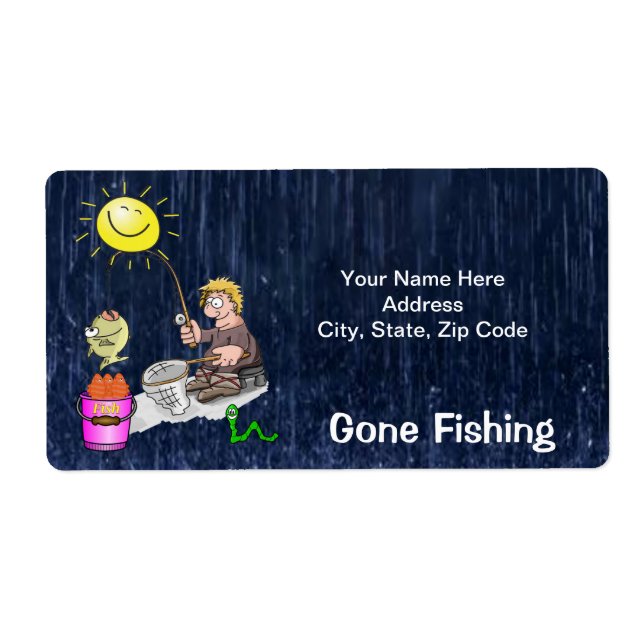 Gone Fishing Fish Fisherman Labels (Vorne)