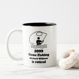 Gone Fishing Fisherman Retirement Gift Zweifarbige Tasse