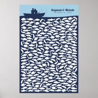 Gone Fishing Gast Book Poster - 250 Unterschriften
