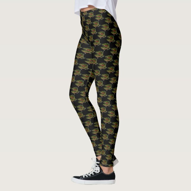 Gone Fishing Leggings Lachs Kunst Maggiore (Links)