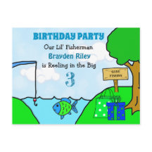Gone Fishing Little Boy's Birthday Einladungen