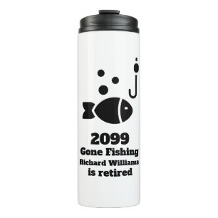 Gone Fishing Modern Retirement Geschenk Thermosbecher