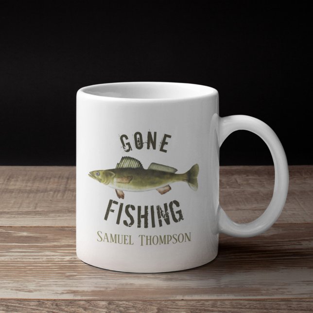 Gone Fishing Moderner Angler Kaffeetasse (Von Creator hochgeladen)